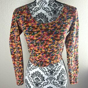 American Apparel Multicolor Floral Fashion Crop Top S
